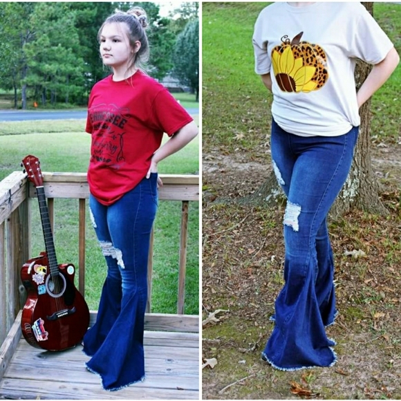 lucky and blessed flare jeans